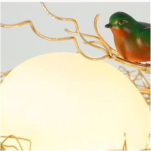 Lnptal Creative Bird’s Nest Light Light Light ، و Gold Semi Mount Mount Lighting Thup مع الطيور الزخرفية ، ومصباح سقف مستوحى من الطبيعة الريفية غرفة نوم لحضانة غرفة الأطفال in Saudi Arabia