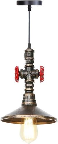 Lnptal Industrial Steampunk Pipe Mipe Light ، مصباح معلق مزرعة عتيقة مع قاعدة E27 ، تركيبات السقف المعدنية الريفية لجزيرة المطبخ ، البار ، المقهى ، غرفة الطعام in Saudi Arabia