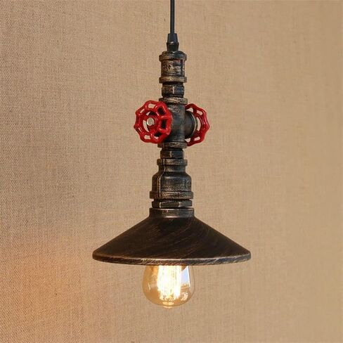 Lnptal Industrial Steampunk Pipe Mipe Light ، مصباح معلق مزرعة عتيقة مع قاعدة E27 ، تركيبات السقف المعدنية الريفية لجزيرة المطبخ ، البار ، المقهى ، غرفة الطعام in Saudi Arabia