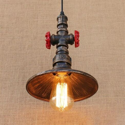 Lnptal Industrial Steampunk Pipe Mipe Light ، مصباح معلق مزرعة عتيقة مع قاعدة E27 ، تركيبات السقف المعدنية الريفية لجزيرة المطبخ ، البار ، المقهى ، غرفة الطعام in Saudi Arabia