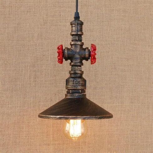 Lnptal Industrial Steampunk Pipe Mipe Light ، مصباح معلق مزرعة عتيقة مع قاعدة E27 ، تركيبات السقف المعدنية الريفية لجزيرة المطبخ ، البار ، المقهى ، غرفة الطعام in Saudi Arabia