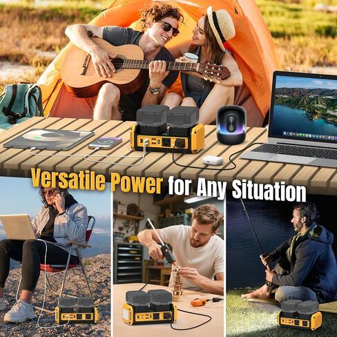 350W Power Pure Sine Wave Helpaterter مع بطاريات DeWalt 20V ، DC 20V إلى AC 120V ، 140W Type-C 18W USB-A Fast Charging Dual-Battery Mitch ، ضوء LED 600LM (البطارية غير متضمنة) in Kuwait