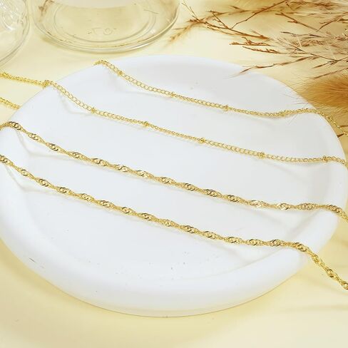 سلسلة خصر مطلية بالذهب 14K للنساء ، 2pcs قابلة للتعديل حبات اللؤلؤ ، وملحقات مجوهرات البطن الصيفية ذات الطبقات الصيفية in Kuwait