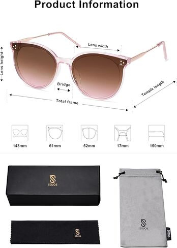 SOJOS Classic Trendy Round Sunglasses Womens Mens Oversized Large Shades UV400 Vacation Sunnies SJ2068 in Saudi Arabia