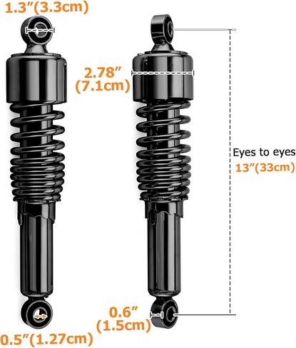 Mofun 13 "الصدمات الخلفية لخفض مجموعة مجموعة متوافقة مع Harley Touring Electra Glide Standard Ultra Classic CVO 1984-2023 مسبقًا قابلة للتعديل الأسود in Saudi Arabia