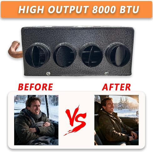 XUSHA 8000 BTU 4 PORTS 12 Volt Car Universal Car Truck Fan Heater Heater Air Comel STAILE STAILE STAIL in Kuwait