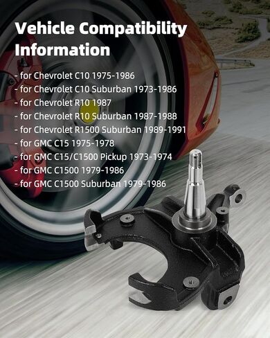 SCITOO Front Steering Knuckle Drop Spindles Driver and Passenger Side for Chevrolet R10 1987, for Chevrolet R10 Suburban 1987-1988, for Chevrolet R1500 Suburban 1989-1991, for GMC C1500 1979-1986 in Saudi Arabia
