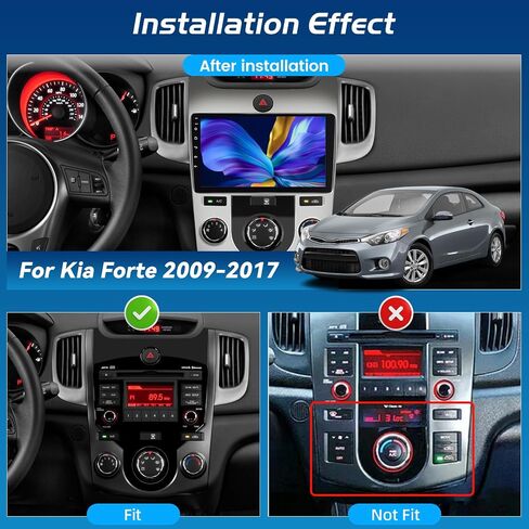[2+64G] Android 13 Car Radio for Kia Forte 2009-2017 with Wireless Carplay and Android Auto - 9 Inch Touch Screen Car Stereo - Hi-Fi/WiFi/GPS Navigation/SCW + AHD Backup Camera in Saudi Arabia