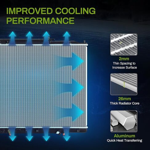 AUTOSAVER88 Radiator Compatible with 2003-2004 Pilot 2001-2002 MDX V6 3.5L in Kuwait