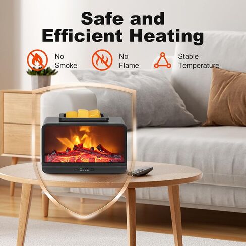 Flame Fireplace Wax Melt أكثر دفئًا ، Wax Scentsy أكثر دفئًا مع توقيت ، شمع كهربائي أكثر دفئًا للشمع المعطر مع لوحة تسخين PTC ، موقد شمع للهدايا وديكور المنزل (أسود) in Kuwait