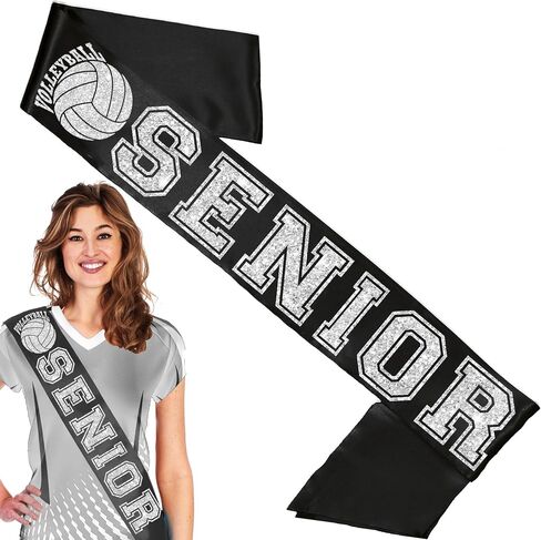 كرة الطائرة كبار Sash Black - فئة 2026 SASHES Premium Grade Sashes - هدايا المدرسة الثانوية in Kuwait
