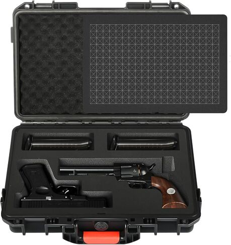 Hard Heavy Duty Protective Case with DIY Customizable Pre-cut Foam Insert - TSA Approved/Mil Spec Fit Use of Camera, Camera Lens, Handguns, Equipments, and for DJI Drones, etc - Black in Kuwait