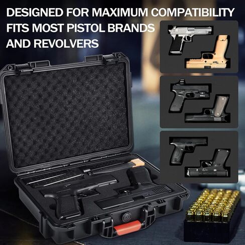 Hard Heavy Duty Protective Case with DIY Customizable Pre-cut Foam Insert - TSA Approved/Mil Spec Fit Use of Camera, Camera Lens, Handguns, Equipments, and for DJI Drones, etc - Black in Kuwait