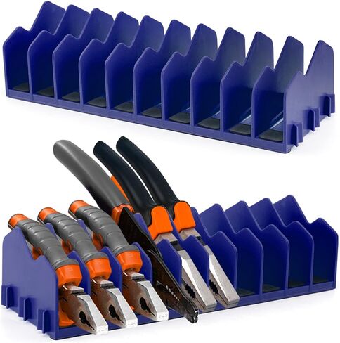رف 2 حزمة Plier منظم ، منظم Cliers Cutters مع قاعدة غير قابلة للانزلاق ، 20 منظم صندوق أدوات فتحات ، احتفظ بأدوات منظمة في الأدراج (اللون: الأزرق) in Kuwait