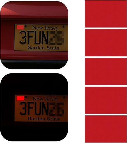 5 Pieces Reflective License Plate Stickers for NJ Young Drivers,Car Plate Decals for New Jersey Provisional License, Teen Driver or New Driver Safety Car Accessories in Saudi Arabia