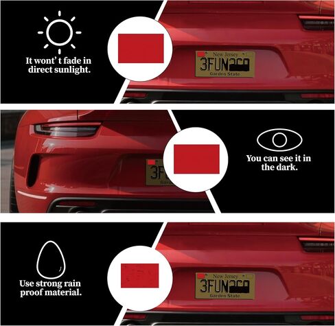 5 Pieces Reflective License Plate Stickers for NJ Young Drivers,Car Plate Decals for New Jersey Provisional License, Teen Driver or New Driver Safety Car Accessories in Saudi Arabia