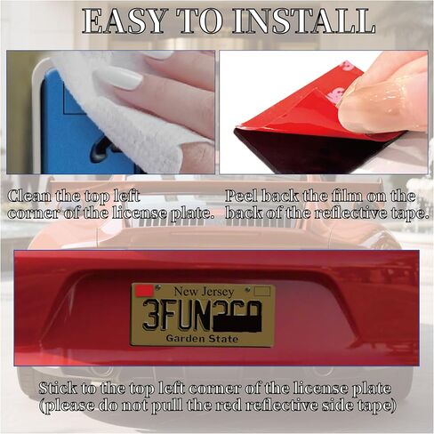 5 Pieces Reflective License Plate Stickers for NJ Young Drivers,Car Plate Decals for New Jersey Provisional License, Teen Driver or New Driver Safety Car Accessories in Saudi Arabia