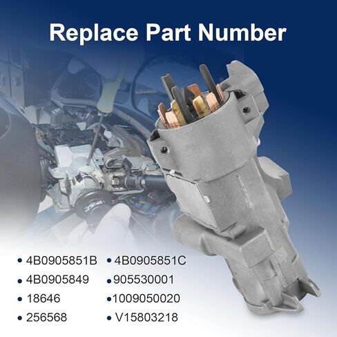الإشعال قفل الإشعال توجيه الإسكان تبديل الأسطوانة الاستبدال لاستبدال Audi A4 A6 لاستبدال فولكس واجن باسات جولف لجيتا MK4 استبدال 4B0905851B 4B0905851C الإشعال قفل قفل القفل in Kuwait