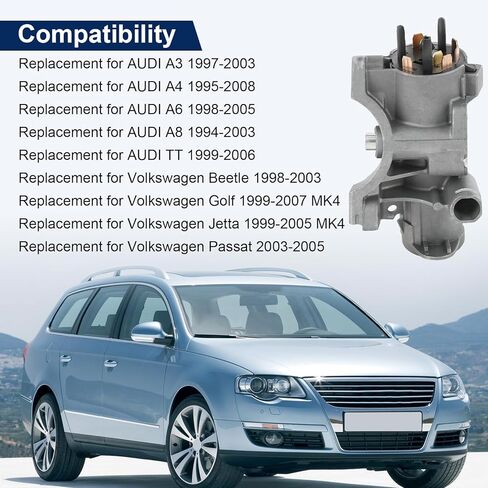 الإشعال قفل الإشعال توجيه الإسكان تبديل الأسطوانة الاستبدال لاستبدال Audi A4 A6 لاستبدال فولكس واجن باسات جولف لجيتا MK4 استبدال 4B0905851B 4B0905851C الإشعال قفل قفل القفل in Kuwait