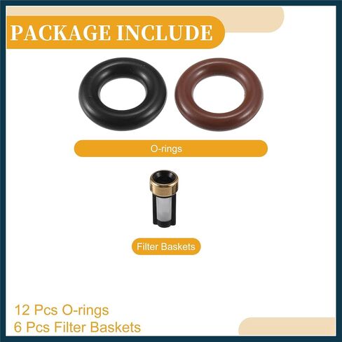 Fuel Injector Seal O Ring - Car O-Ring Rebuild Repair Kit - for Mercedes-Benz 3.5L 2005-2013 NBR Rubber Black - 6 Sets Automotive Parts in Saudi Arabia
