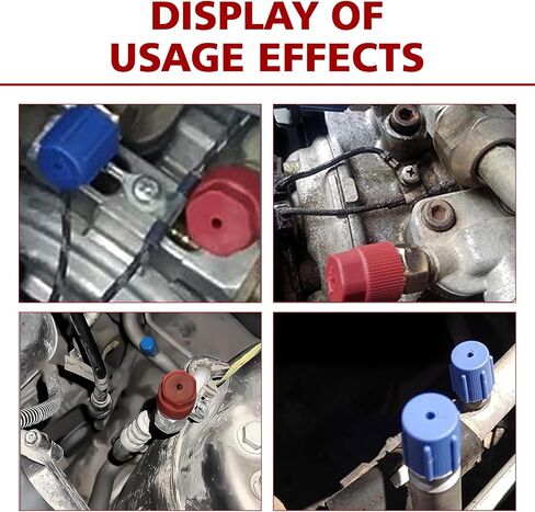 10 PCS R134A A/C CAP ، غطاء الحماية من الغبار والصلحة لمنافذ نظام تكييف الهواء ، أغطية موانئ الضغط العالية والمنخفضة الضيقة ، لمعظم ملحقات إصلاح السيارات (الأزرق والأحمر) in Saudi Arabia