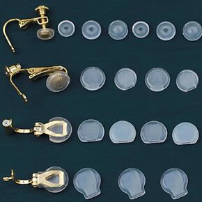 80 Pieces 8 Size Earring Pads TPE Material (Better Than Silicone) Comfort Earring Cushions for Clips on Earrings, Clear, White (Clear Milky)