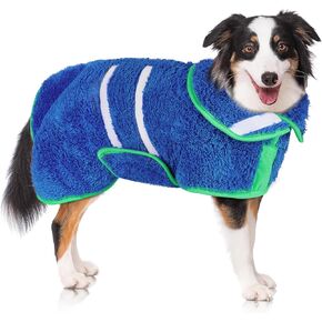 Dog Bathrobe Super Absorbent Dog Towels for Drying Dogs Large Quick Drying Dog Robes for After Bath Soft Dog Drying Towel Adjustable Dog Drying Coat to Keep Dog Warm(S-XXL)