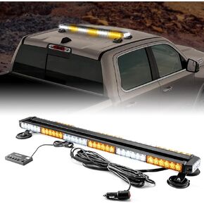 WeiSen LED Strobe Light Bar, 38.5" 78 Double Side Warning Light Flash Lights Emergency Lights Bar for Tow Trucks Safety Construction Vehicles Pickup (Amber/White)