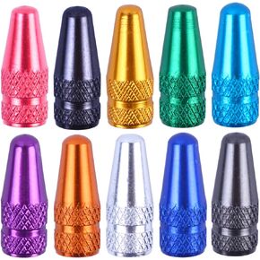 BronaGrand 40pcs Multi-Color Anodized Machined Aluminum Alloy Bicycle Bike Tire Valve Caps Dust Covers French Style Presta Valve Cap