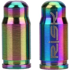 2Pcs Presta Valve Caps, Oil Slick Stem Bolts, Tc4 Titanium Alloy Bike Tire Valve Caps, Multicolor Mountain Road ycle Bike Valve Caps, Dust Covers for Inner Tube Gas Nozzle Bike Valve Caps Bike