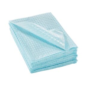 McKesson Procedure Towels, Non-Sterile, 2-Ply, Blue, Waffle Embossed, Disposable, 13 in x 18 in, 500 Towels, 1 Pack
