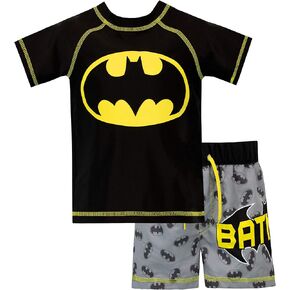 BATMAN Boys' DC Comics Two Piece Swim Set 7 Black