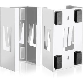 Lounsweer 2 Pcs Magnetic Glove Dispenser Holds Boxes of Gloves Commercial Quality Towels Wipes Paper Tissue Glove Box Holder Wall Mount Kitchen Fridge Office Workshops Garage Tool Box Hospital (White)