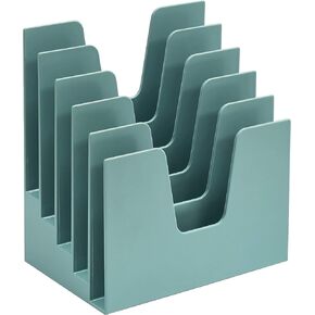 Acrimet Incline Desk File Sorter Step 5 Sections Heavy Duty (Solid Green Color)
