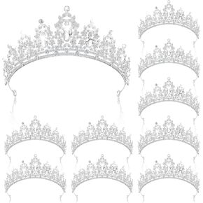10 Pieces Queen Crown and Tiaras Princess Silver Tiara for Women and Girls Bridal Crown Hair Accessories for Wedding Party Bridal Birthday Prom Quinceanera Pageant