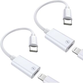 MOSWAG Lightning Female to USB C Male Adapter Support Charging Type C Charger Connector Cable for iPhone 15/15 Pro/15 Pro Max/15 Plus iPad Air Samsung Not for Audio/OTG
