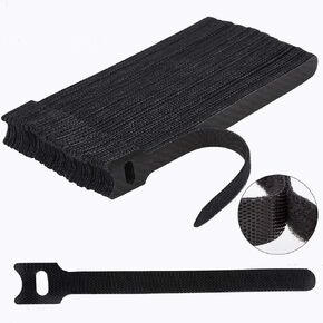 Nettbe126 PCS 6 Inches Reusable Cable Ties, Adjustable Cord Straps, Cable Organizer, Cord Wrap and Hook Loop Cords Management - Black