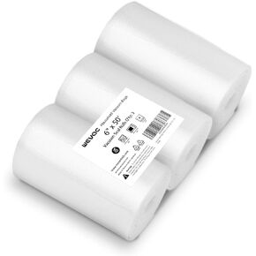 [2024 New] 11" x 50' 3 Rolls, Vacuum Sealer Rolls Bags for Food, Great for Food Storage, Sous Vide and Meal Prep, Wevac Lite