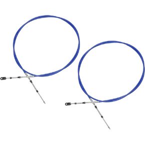 ACROPIX Universal 300cm 10FT 33C/3300 Marine Boat Throttle Shift Control Cable Blue with Fastening Head for Yamaha Outboard Engine - Pack of 2