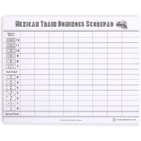 Yellow Mountain Imports Mexican Train Dominoes Scorepad - 50 Sheets