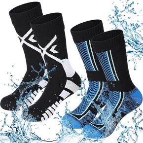 2 Pairs Waterproof Socks Unisex Waterproof Breathable Socks Outdoor Skiing Hiking Wading Fishing Socks for Men Women