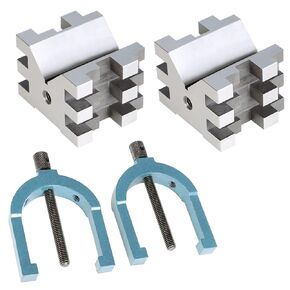 Multi Purpose V-Block 2-3/8 x 2-3/4 x 2 Inches for Inspection Marking and Positioning of Precision Shaft Parts with Box
