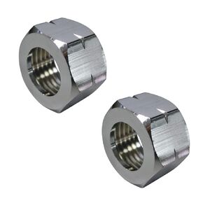 Rocky Mountain Goods 1/2" IPS Faucet Coupling Nut - Brass Plated with Chrome - Pack of 2