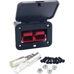 175A Plug Mounting Panel with Cover for Anderson SB175 Connectors Flush Mount Recessed Plate (Gray-2pcs)