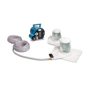 2- Worker Double Bib Hood Breathing Air Blower Respirator System w/ 50' Hose