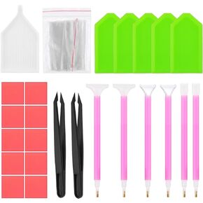 DIVINA VITAE Diamond DIY Painting Tool Set 5D DIY Diamond Drawing Accessories Tools Kits with Diamond Art Pens Tweezer Diamond Glue Trays Seal Bag Suitable for 5D Cross Stitch Crafts