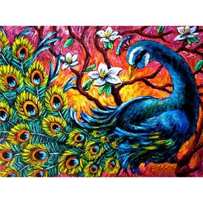 Huacan 5D DIY Diamond Painting Kits for Adults Peacock Full Square Drill Embroidery Cross Stitch Crystal Rhinestone Paintings Pictures Arts Wall Decor Painting Dots Kits 12x16in