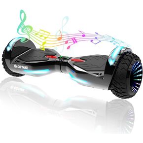 لوح طائر Gotrax Glide/Glide Pro مع مكبر صوت موسيقي، سكوتر التوازن الذاتي LED مقاس 6.5 بوصة، نطاق طاقة يصل إلى 6.2 ميل في الساعة و4.3/5 ميل بواسطة محرك مزدوج 200 وات، لوحة تحوم كهربائية معتمدة من UL2272 لوزن 44-176 رطلًا