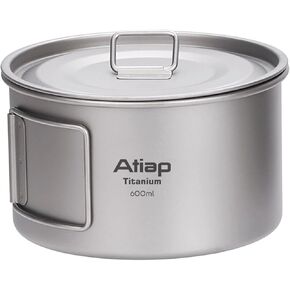 وعاء من التيتانيوم مع مقبض قابل للطي، وعاء أدوات مائدة للطهي من التيتانيوم بجدار واحد مع مقبض قابل للطي للتخييم في الهواء الطلق والتنزه سيرًا على الأقدام (450 مل مع غطاء) in Kuwait