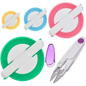 Pom Pom Maker,Pom pom Knitting Loom Kit Fluff Ball Weaver Needle Craft DIY Knitting Crochet Craft Tool Kit,4 Sizes Pompom Maker Tool Set +1PS Scissors in Kuwait